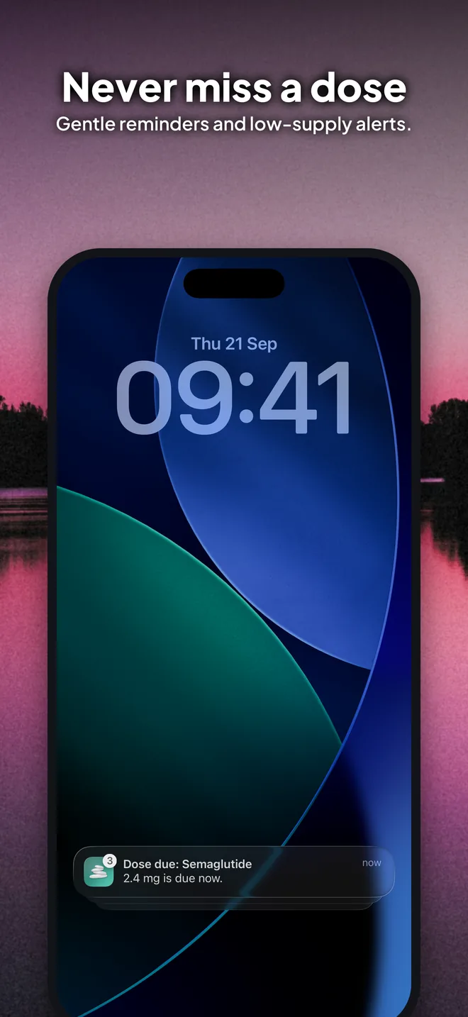GLPMGR dose reminder on the lock screen